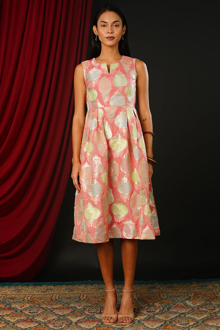 Brocade Coral Dress