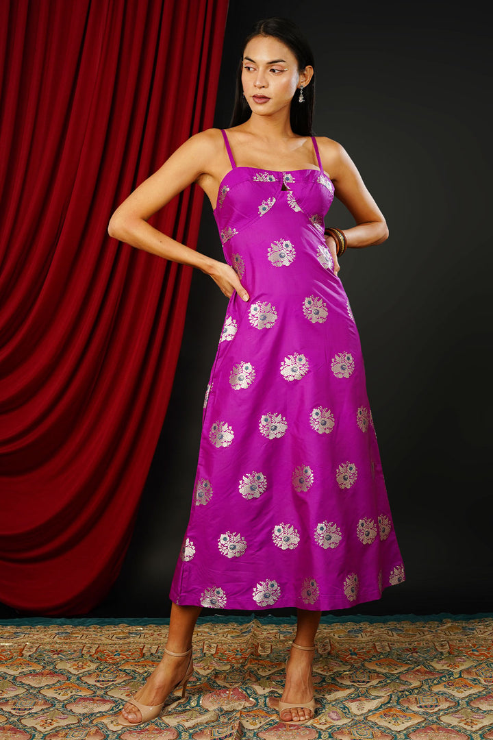 Brocade Magenta Dress