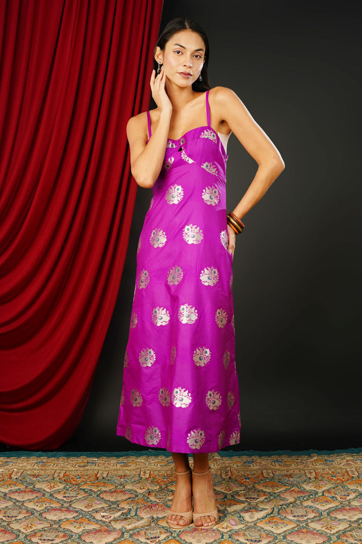 Brocade Magenta Dress