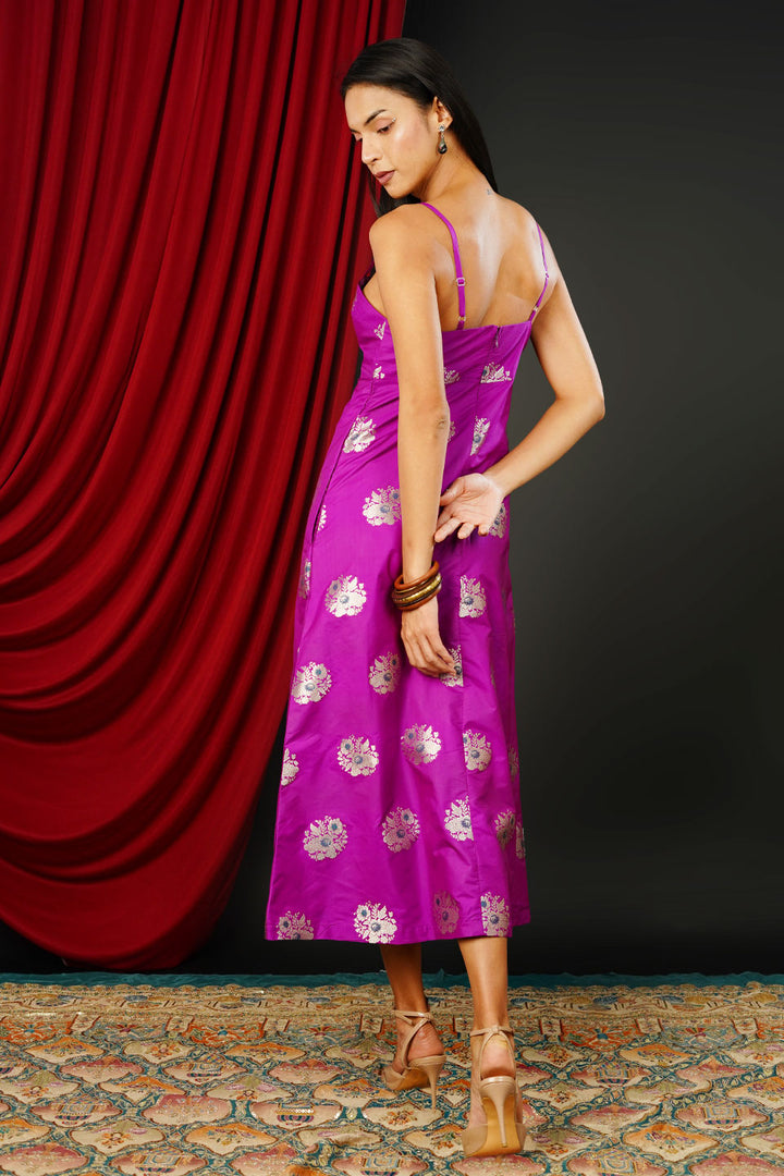 Brocade Magenta Dress