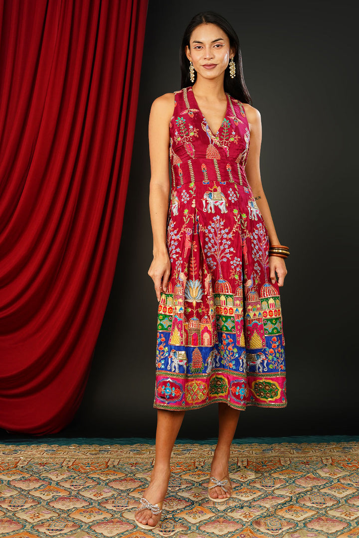 Brocade Crimson Dress