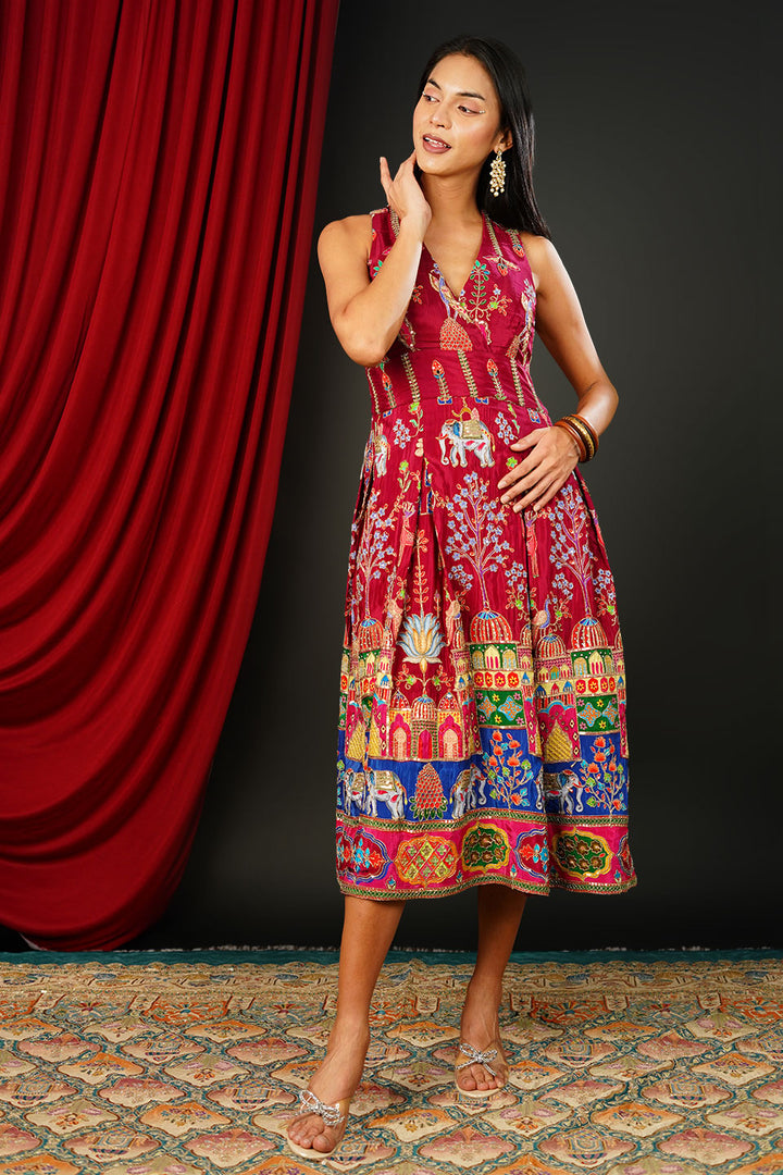 Brocade Crimson Dress