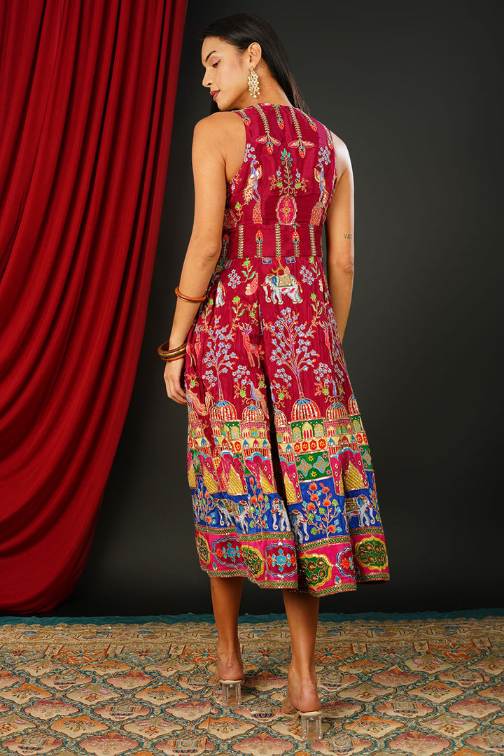 Brocade Crimson Dress