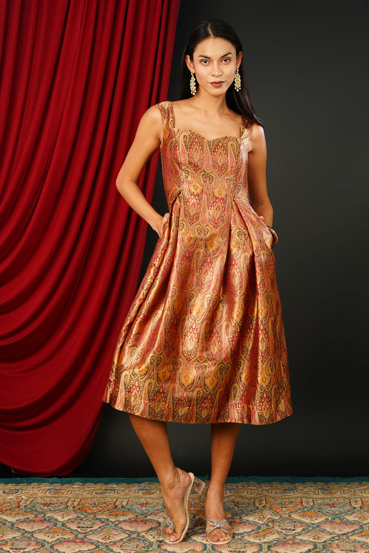 Brocade Bronze Dress