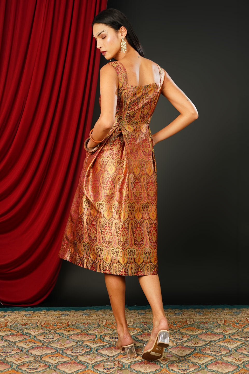Brocade Bronze Dress