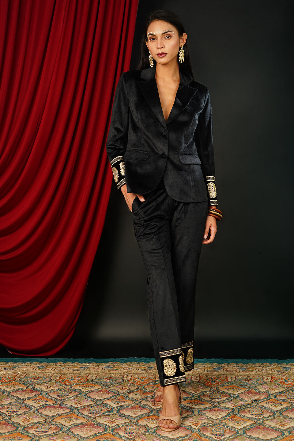 Brocade Black Suit Set