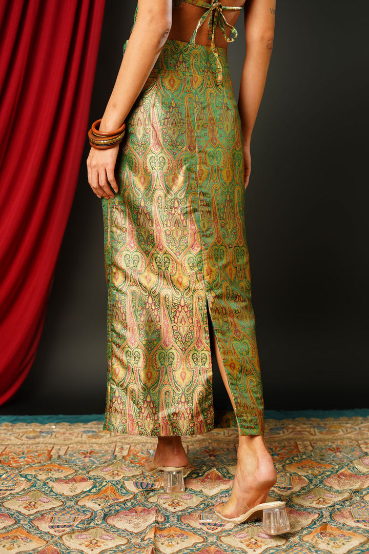 Brocade Emerald Gold Suit Set