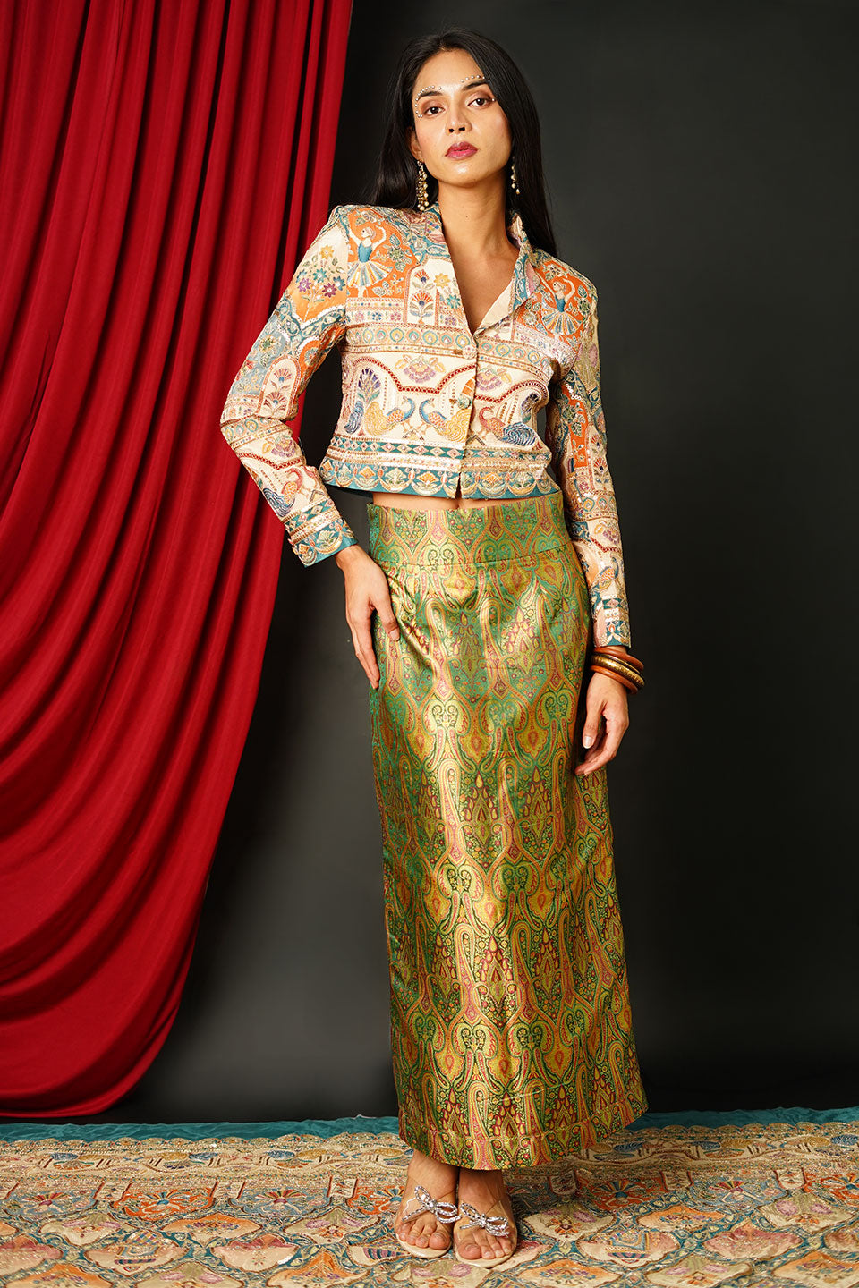 Brocade Orange Blazer