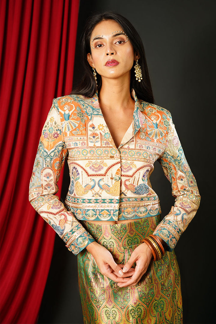 Brocade Orange Blazer