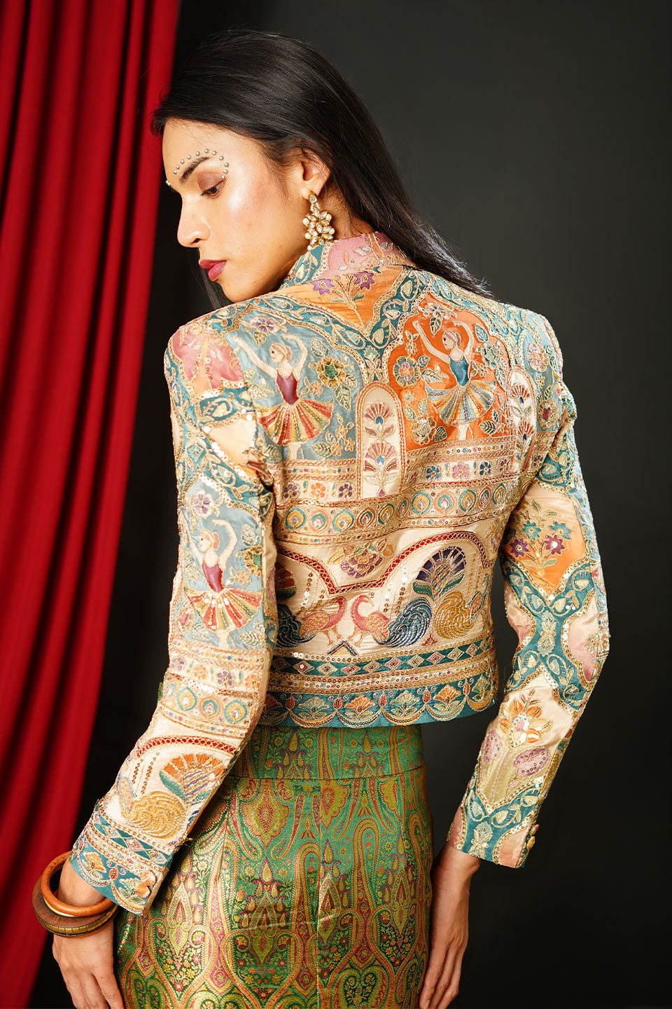 Brocade Orange Blazer