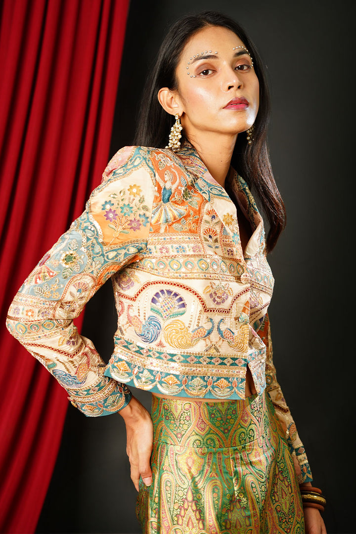 Brocade Orange Blazer